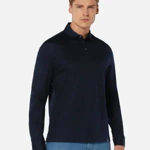 Camiseta Polo Boggi Azul en Algodón