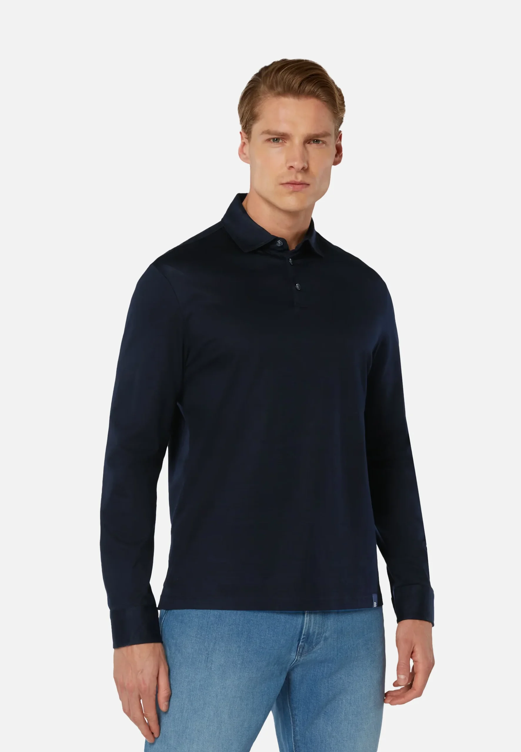 Camiseta Polo Boggi Azul en Algodón