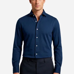 Camisa Azul Marino Algodón B.