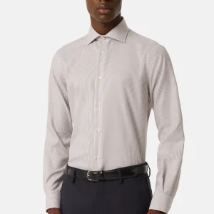 Camisa Café Rayas B.