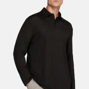 Camiseta Polo Manga Larga Color Negro B.