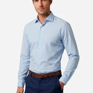 Camisa Hombre Boggi Azul en Algodón