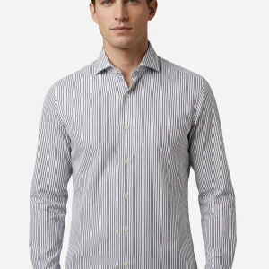 Camisa Café Rayas B.