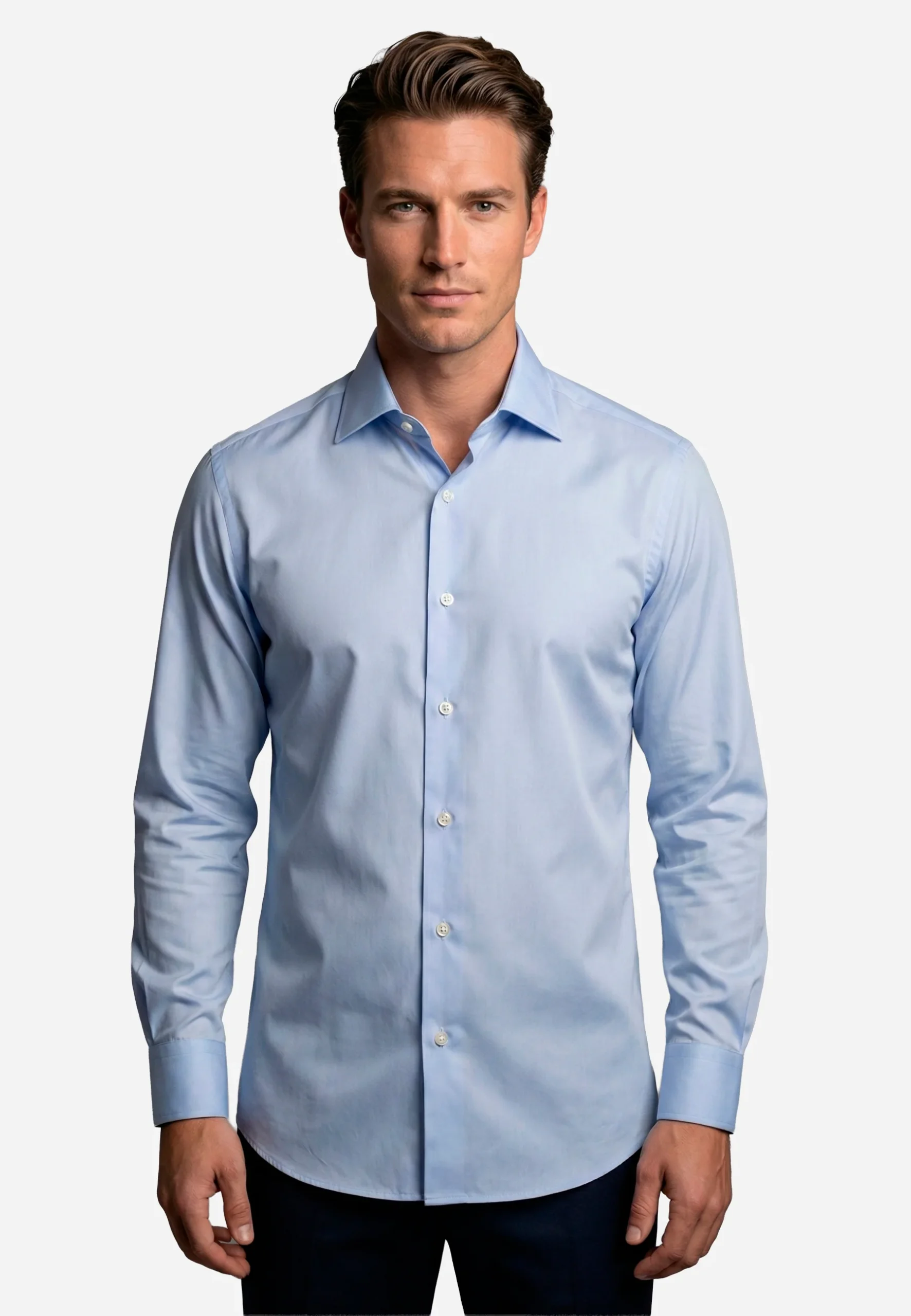 CamisaAzul en Algodón B.