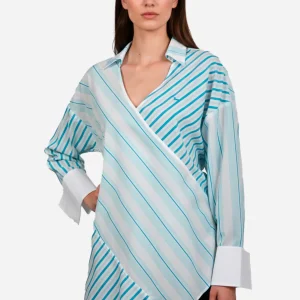 Camisa Dama Rayas Azul H&B