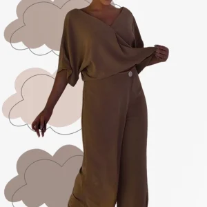 Pantalon Pareo Boton Marrón