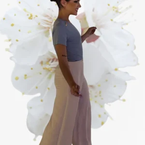 Pantalon Pareo Boton Beige