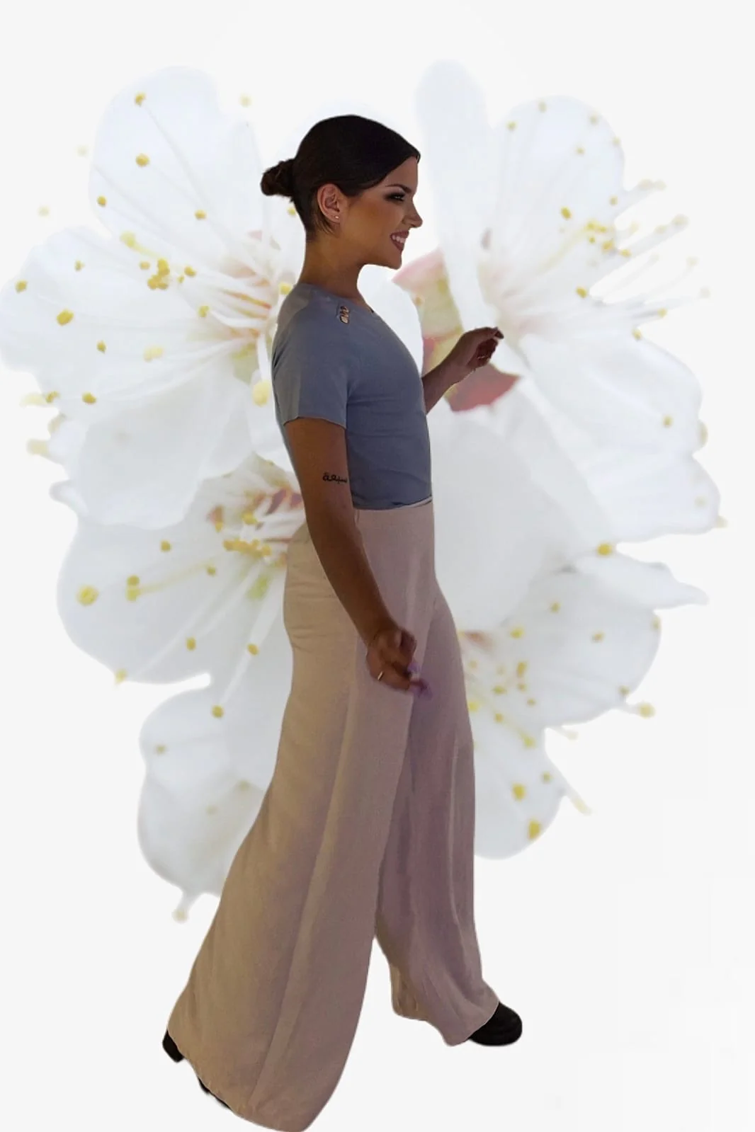 Pantalon Pareo Boton Beige