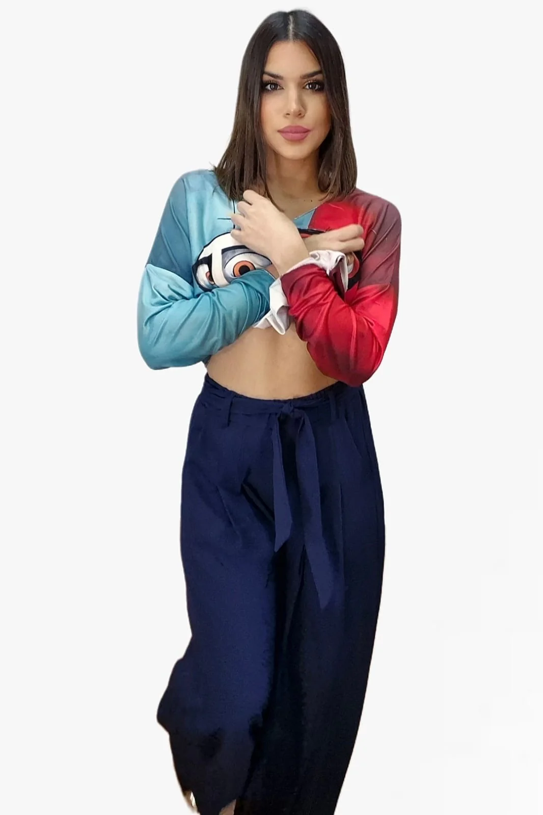 Pantalon cintura elastica Pinzas Azul - Imagen 4