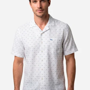 Camisa Blanca/Azul Logo H&B