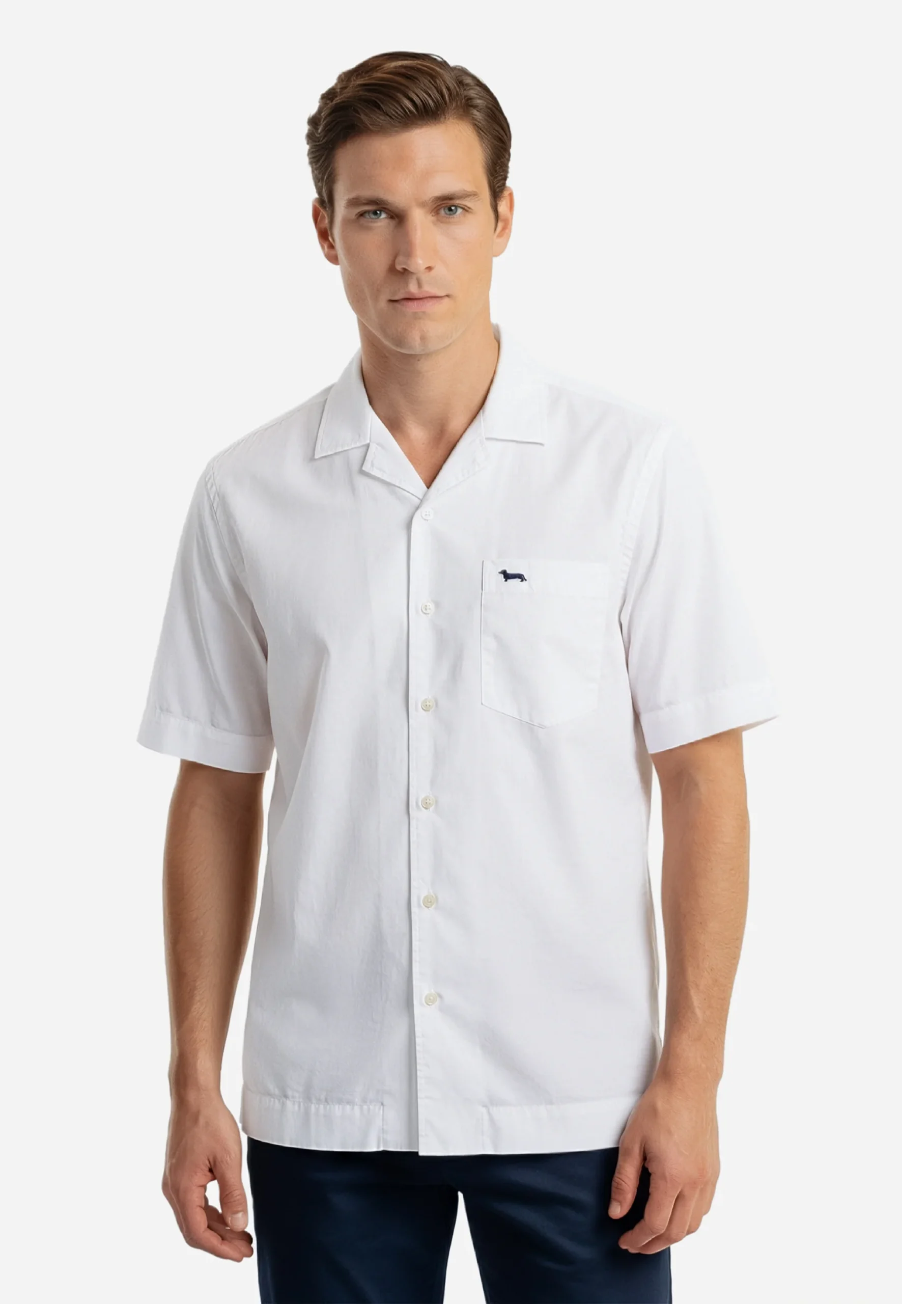 Camisa Hombre Manga Corta Blanco H&B