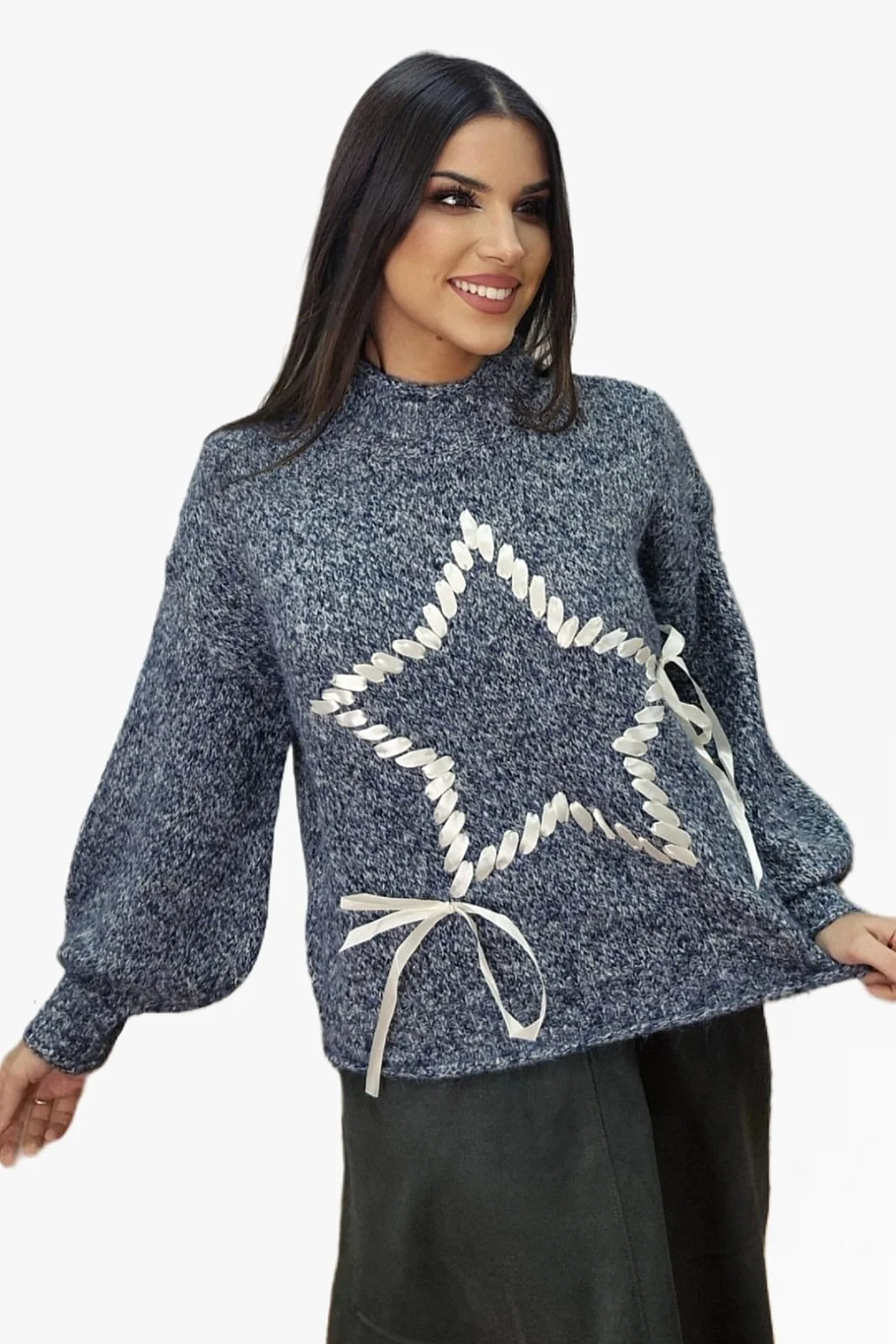 Jersey Estrella Trenzada Gris - Imagen 4