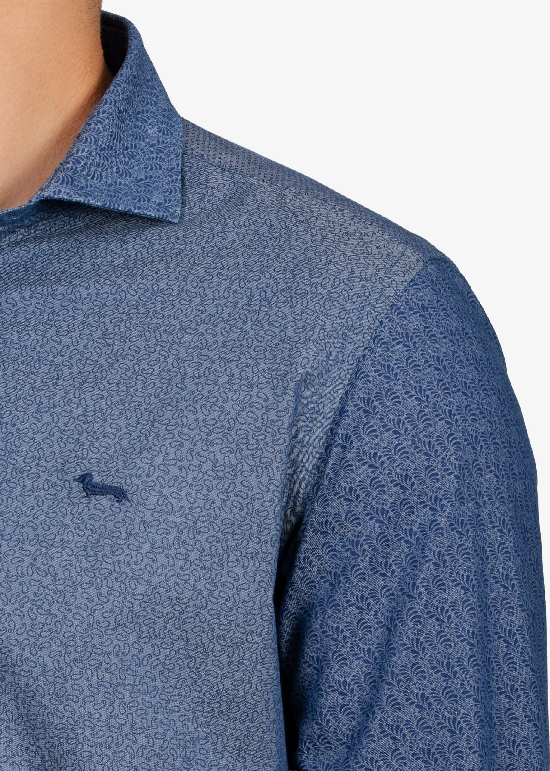 Camisa Sport Azul Micro Motivo All-Over H&B - Imagen 4