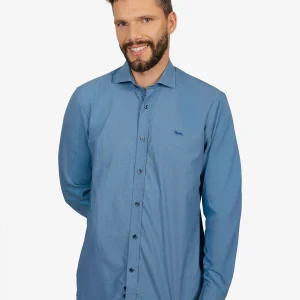 Camisa Sport Azul Micro Motivo H&B