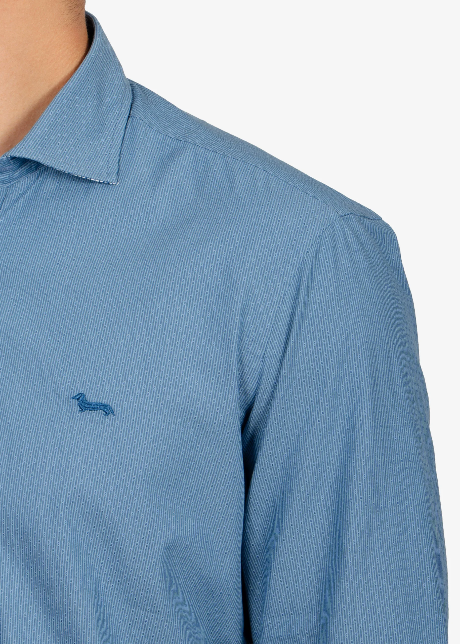 Camisa Sport Azul Micro Motivo H&B - Imagen 4