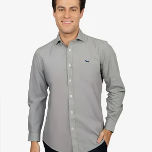 Camisa Sport con Microrayas Color Verde H&B