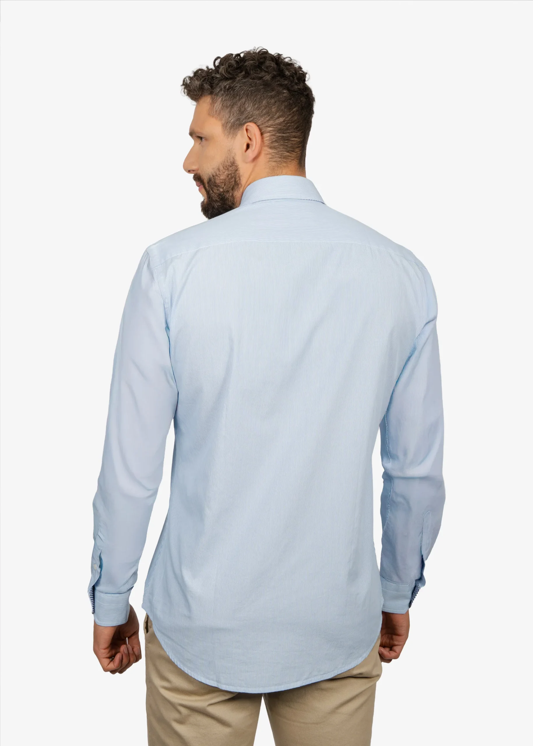 Camisa Sport Azul Claro con Rayas H&B - Imagen 3