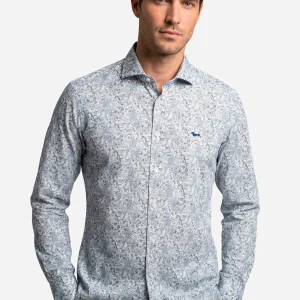 Camisa Hombre Gris/Azul H&B