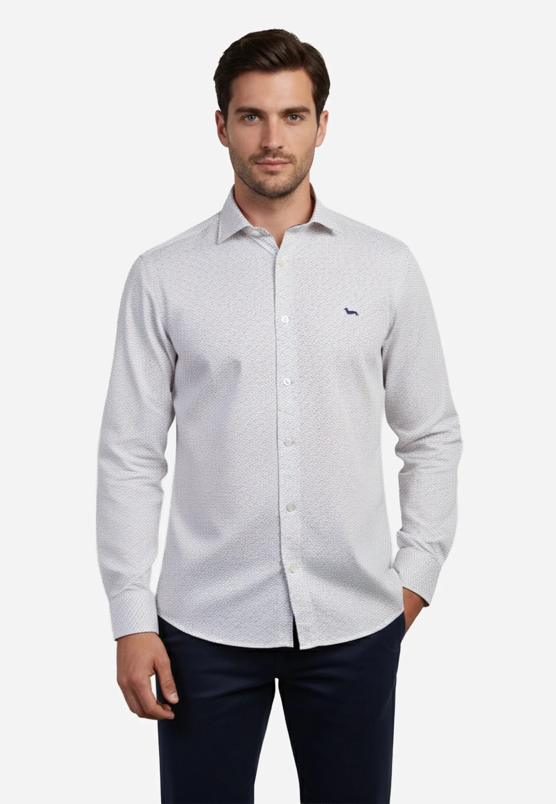 Camisa Clásica Hombre Gris H&B