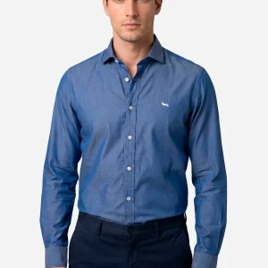 Camisa Sport Azul Oscuro Micro Motivo All-Over H&B