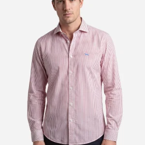 Camisa Hombre Rayas Roja H&B
