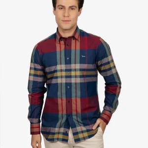 Camisa Sport Cuadros Regular Fit Azul H&B