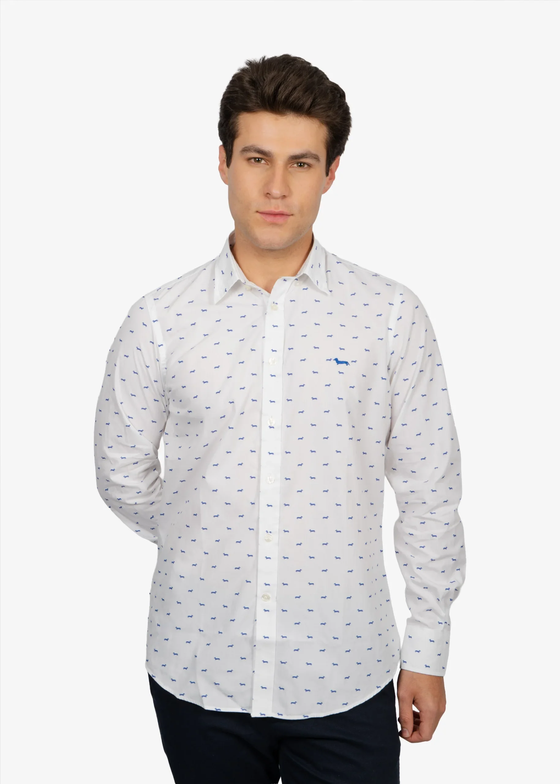 Camisa Sport Blanca con Diseño H&B