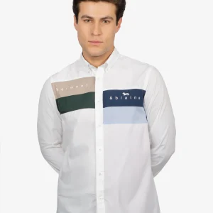 Camisa Sport Blanca con Franjas Color H&B