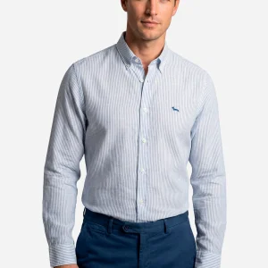 Camisa Rayas Verticales Azul H&B