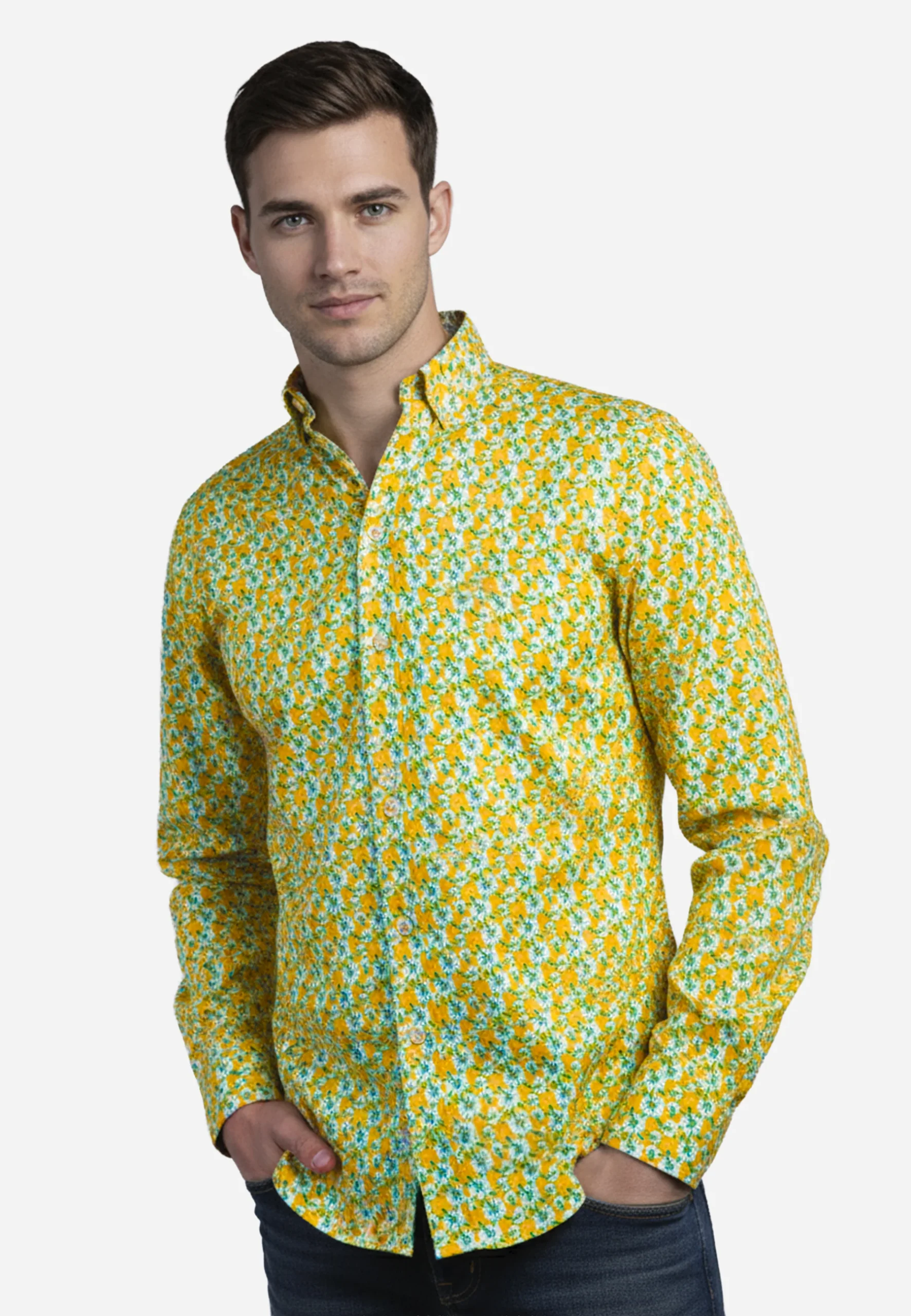 Camisa Amarilla Flores H&B