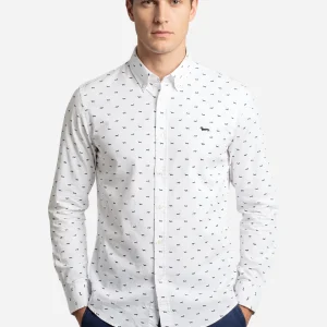 Camisa Blanca/Azul Logo H&B