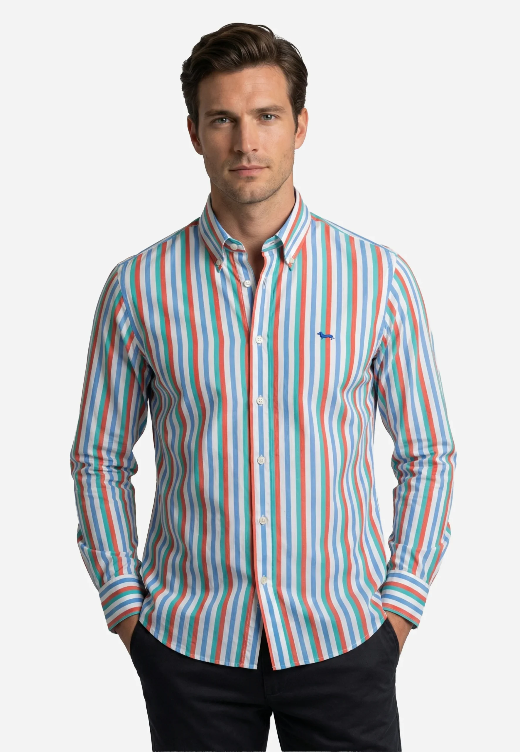 Camisa Rayas Rojas/Azul H&B