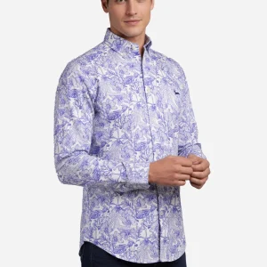 Camisa Azul Celeste Estampada H&B
