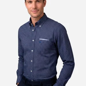 Camisa  Hombre Azul/Blanco H&B
