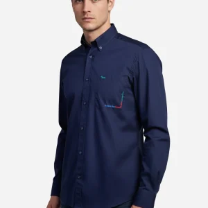 Camisa Azul Marino Logo H&B
