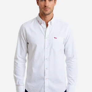 Camisa Hombre Blanca/Rojo H&B