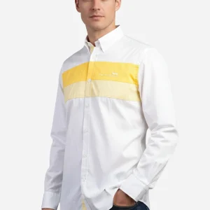 Camiseta Blanca Franja Amarilla H&B