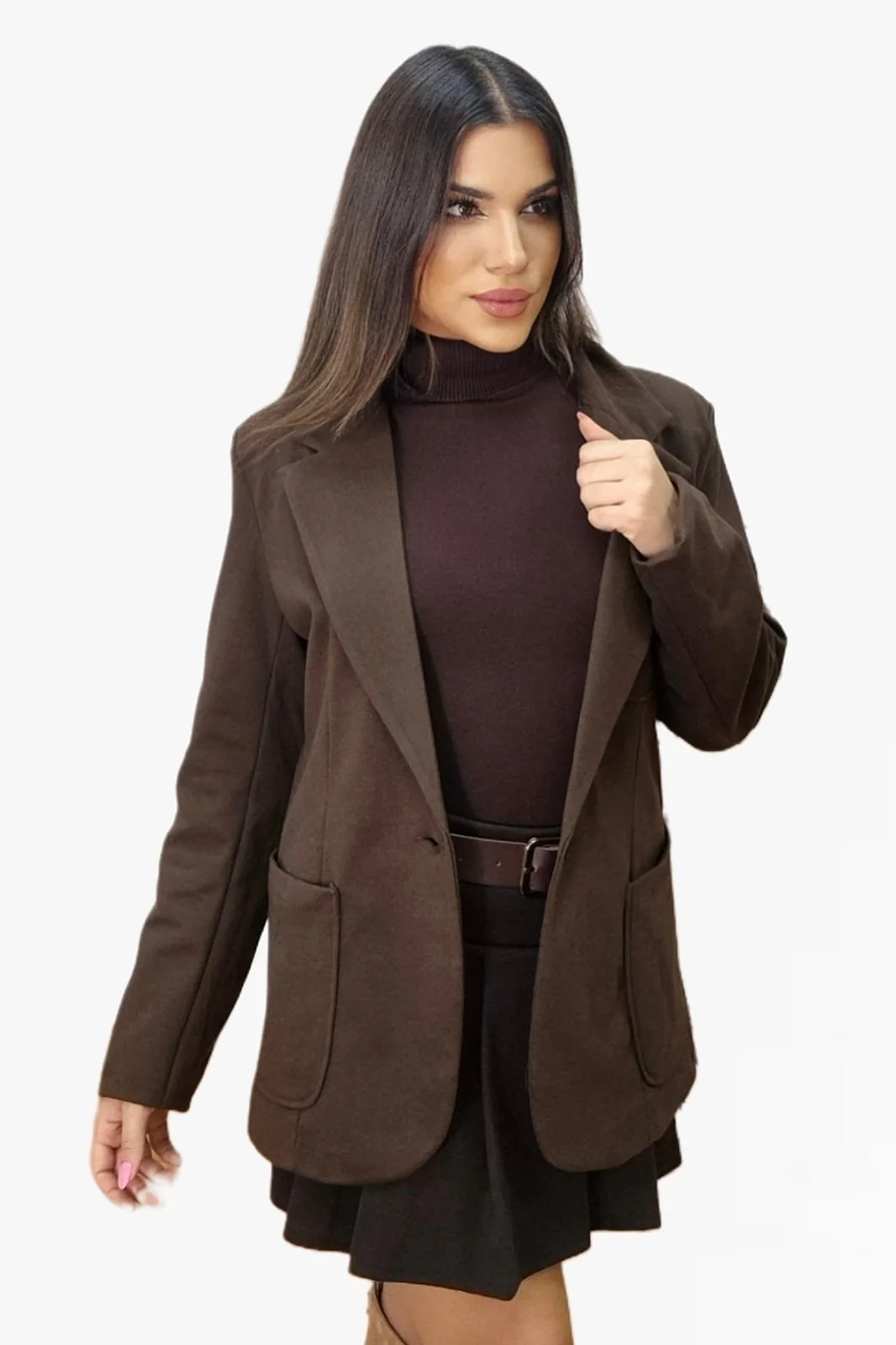 Blazer Oversize Bolsillos Marrón - Imagen 6