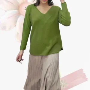 Falda Punto Plisada Beige