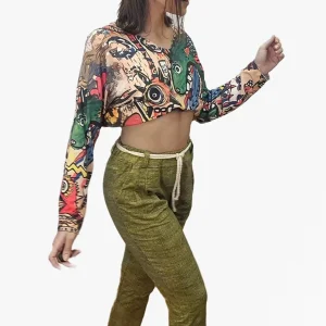 Pantalon Cinturon Anudado Amarillo