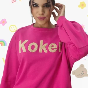 Sudadera Koker Letras Fucsia