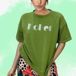 Camiseta Koker Bordado Verde