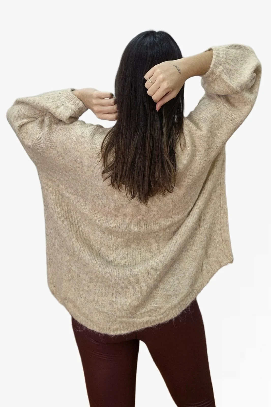 Jersey Manga Abullonada Beige - Imagen 3