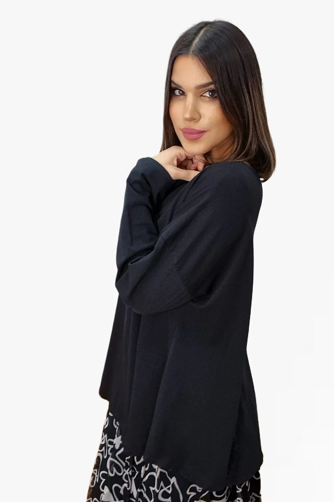 Camiseta Manga Evase Negra - Imagen 4