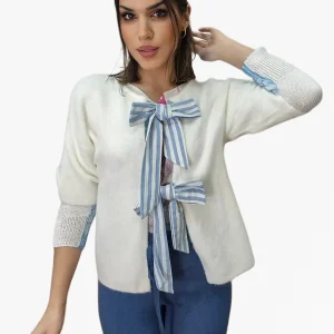 Camiseta Lazos Bicolor Blanca