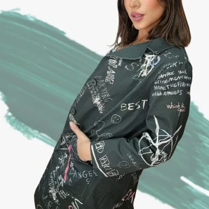 Abrigo Gabardina Dibujos Verde