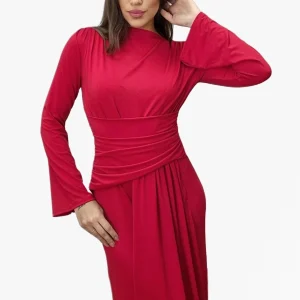 Vestido Drapeado Rojo