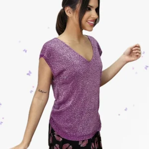 Camiseta Punto Pico Malva