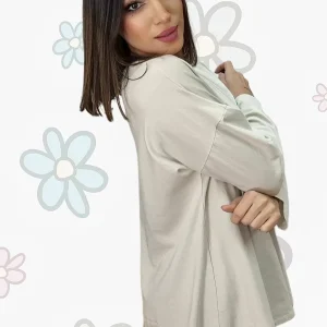 Camiseta Manga Evase Beige