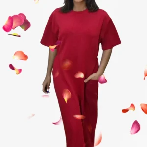 Vestido Bolsillos Engomado Rojo